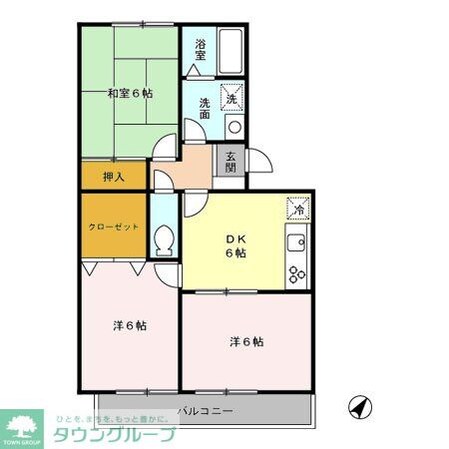 エコーハイツマルオカの物件間取画像